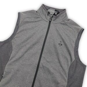 Greyson Sequoia Vest Mens Small Gray Full Zip‎ Golf Athletic Full Zip with Logo